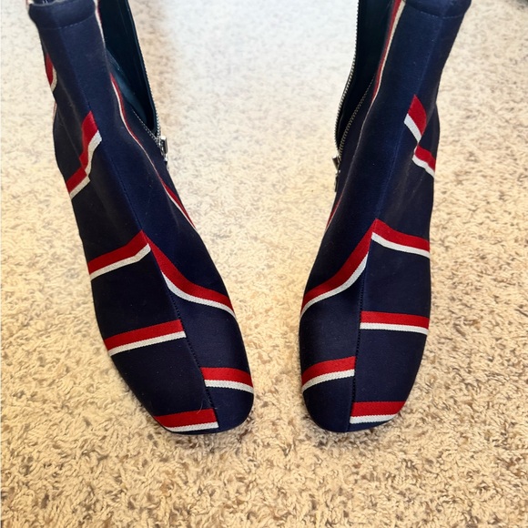 rag & bone Shoes - rag & bone Navy and Red Striped Ankle Boots